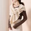 New Knitted Wool Shawl with Perforated Triangle Towel Overlay Cashmere Scarf Thick Warm Neck Wrap Womens Cape Cloak Poncho