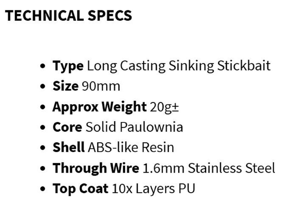 Malosi RO90S-AD Rogue 90S Long Cast Тонущая приманка Кислота (1396)