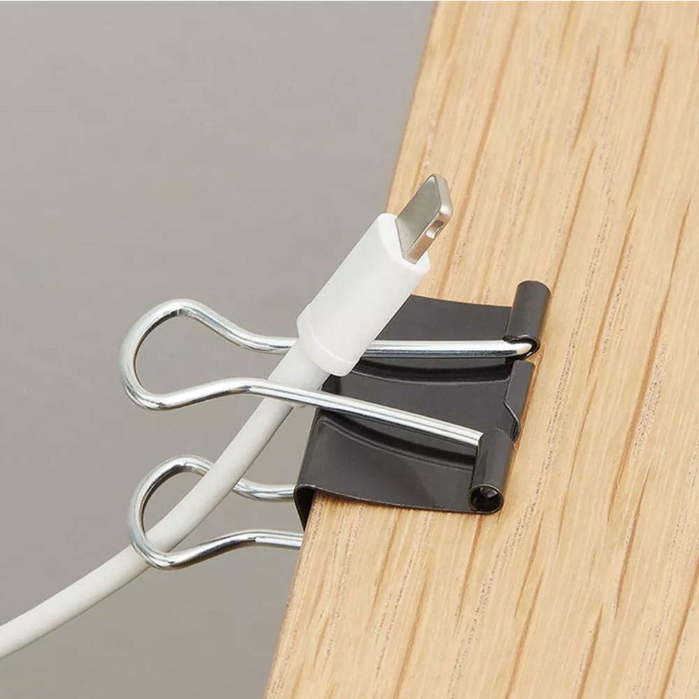 24 шт. Скрепки для бумаг 32 мм, металлические складные зажимы, черные зажимы для школьных документов, офисные, J1I2