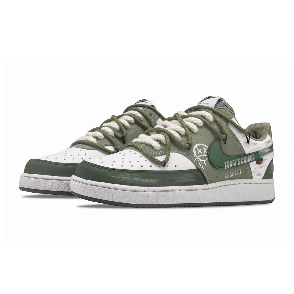 Nike Court Vision Mori Traveler Breathable Low top Skateboard Shoes Men's Army Green IM0459-104(Team420-)