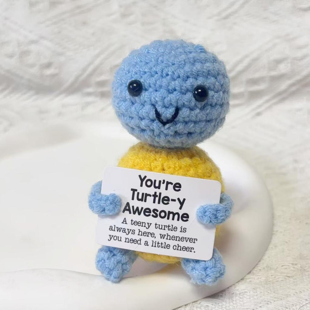 Новая позитивная вязаная крючком кукла-черепаха, милая черепаха для эмоциональной поддержки, настольное украшение, подарок для эмоциональной и вдохновляющей поддержки для женщин