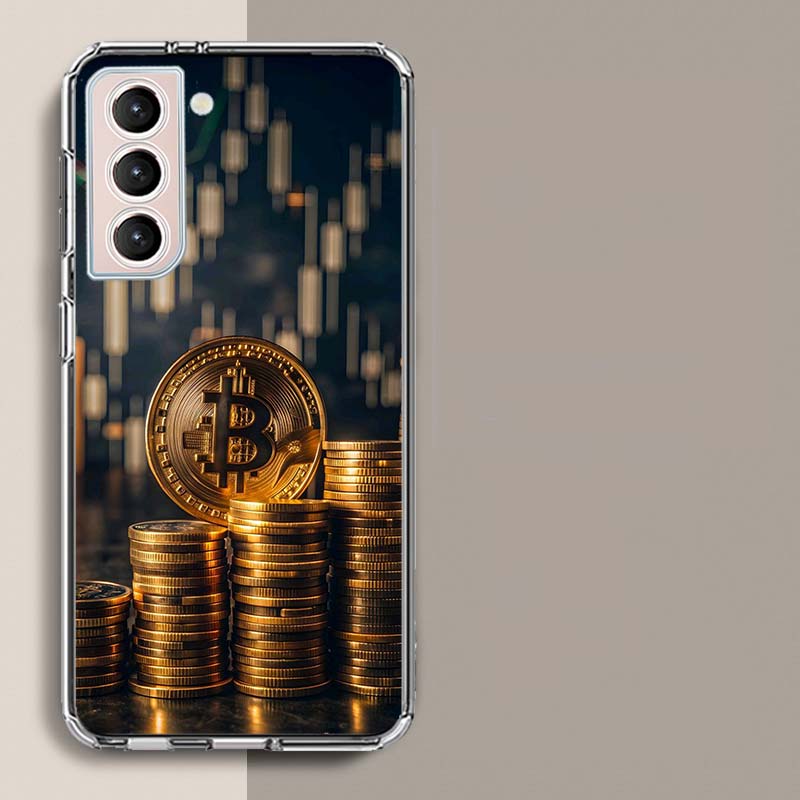 Bitcoin Money Phone Case For Samsung Galaxy S25 Edge S24 S23 FE S21 S20 S10 Plus S22 S26 Ultra Cover Clear Cases TPU Capa Shell