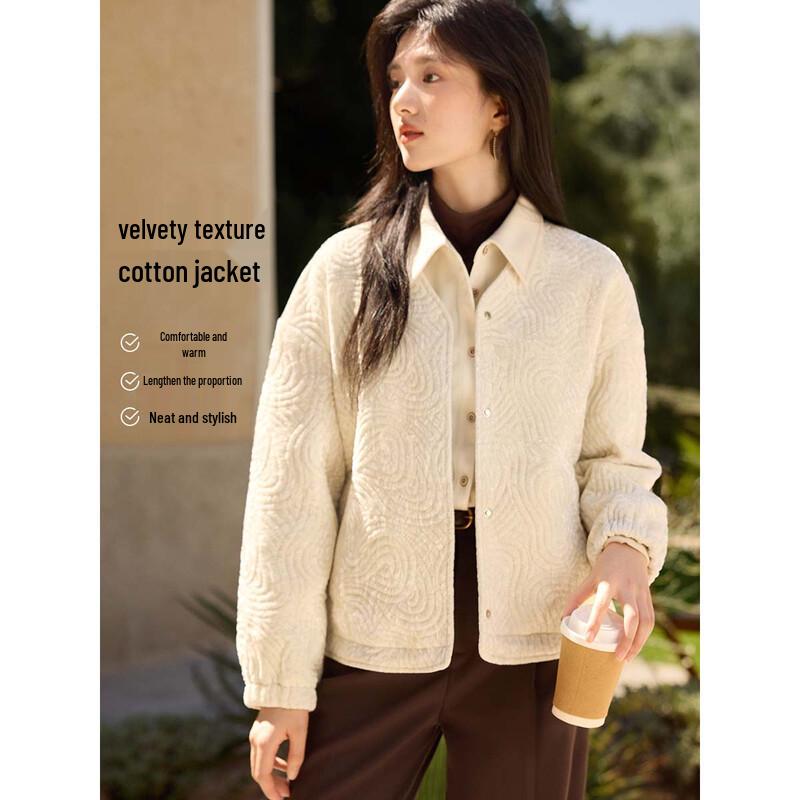 XWI Elegant Little Fragrance Style Velvet Cotton Jacket