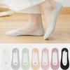 Ice Silk Boat Socks New Simple and Trendy Women's Invisible Socks Solid Color Ultra Thin Breathable and Anti Slip Silicone Will Not Drop Heels