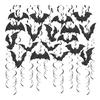 30 Pcs Halloween Hanging Swirl Decoration Sparkly Black Bat Hanging Streamers Ceiling Spirals Ornament for Home Room Bathroom Decor