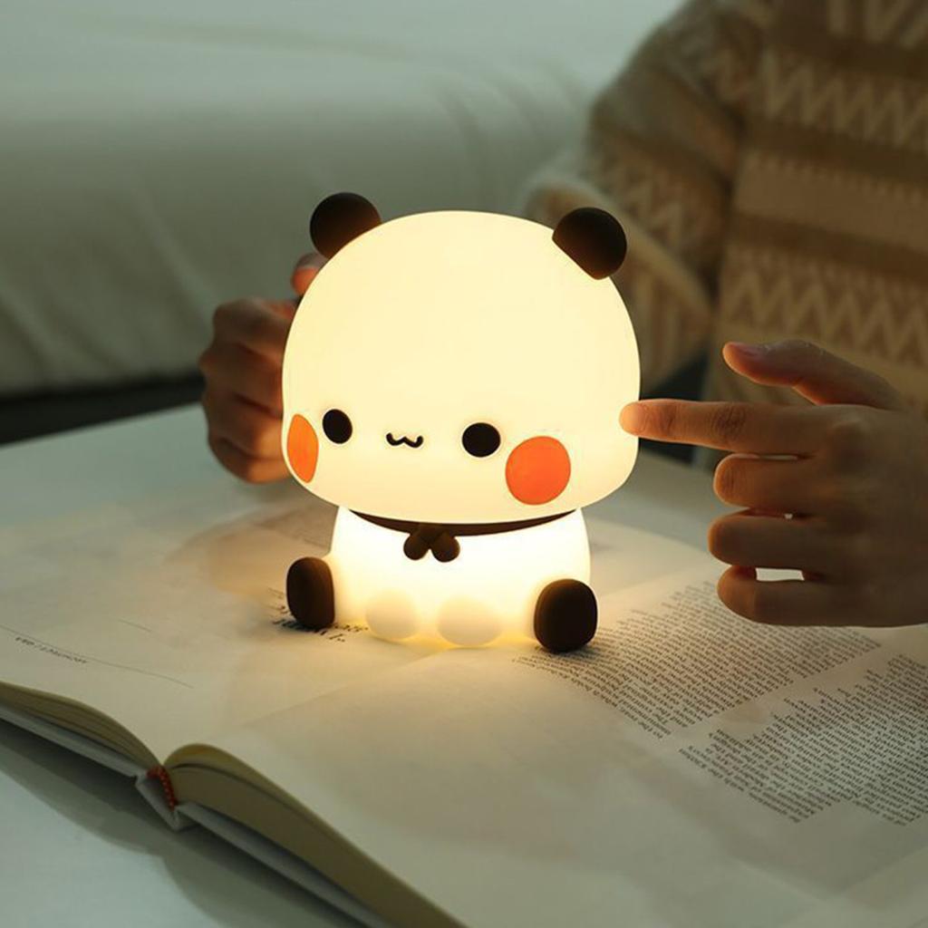 Yousheng Cartoon Panda Night Light LED Lamp Touch Control Dimmable Soft Lighting Flicker Free Novelty Animal Touch Night Lamp