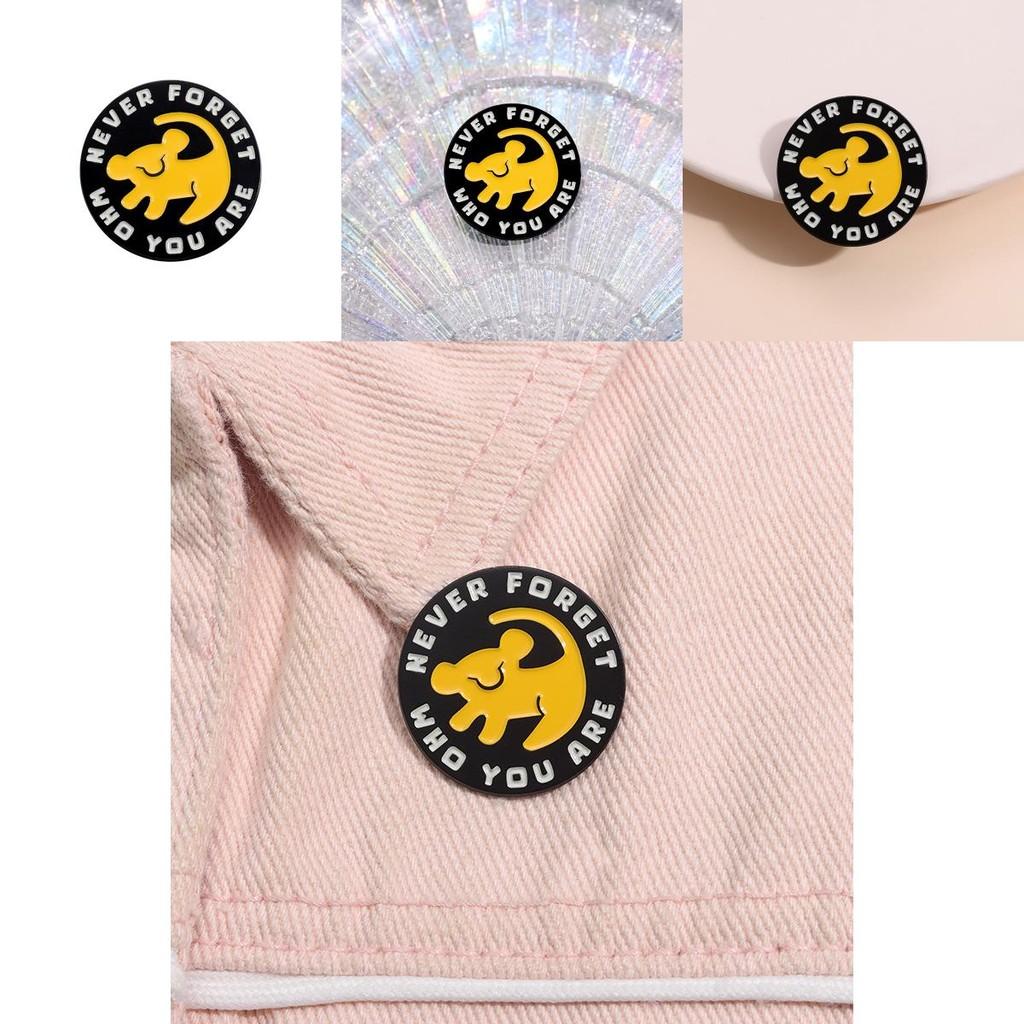 Versatile Geometric Round Never Forget Who You Are Cartoon Dog Brooch For All Occasions