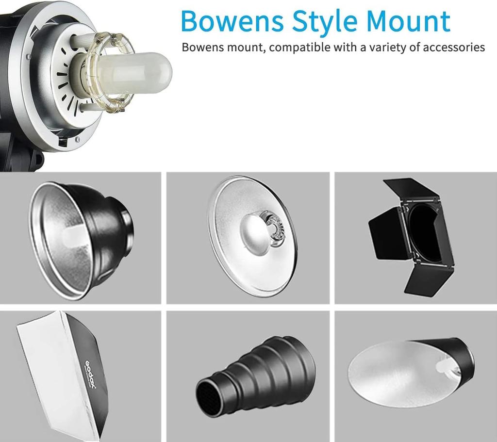 Студийная вспышка GODOX MS300 150 Вт Shapelight Bowens, время восстановления 300 Вт, 2,4 ГГц, выход, антипредвспышка, установка, 5600+200 К КЦ, 0,1–1,8 с