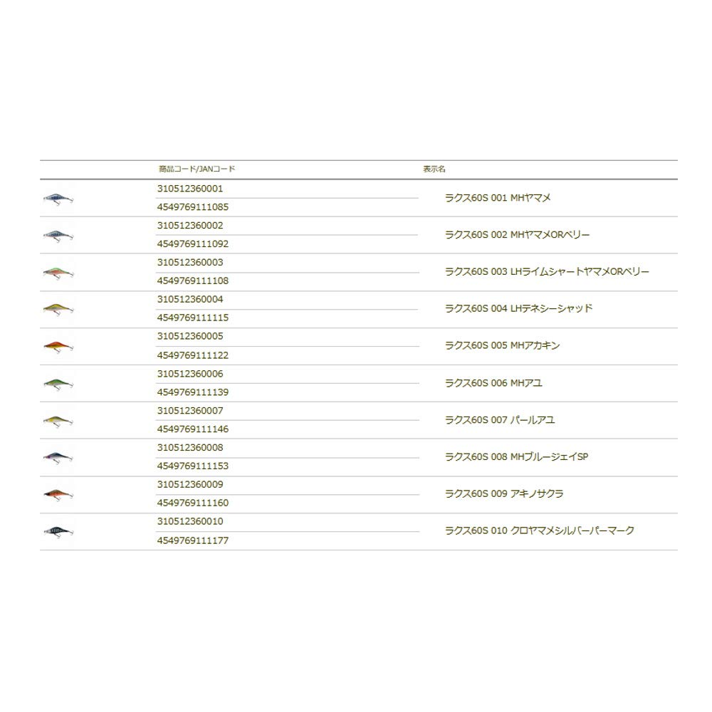 TIEMCO Lux 60S MH Akakin 60mm #005