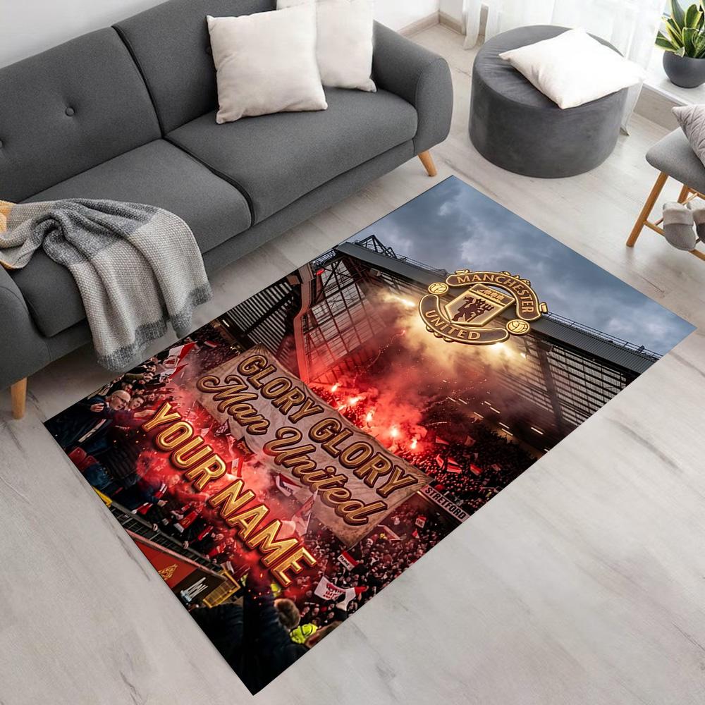 Manchester Personalized Text Carpet Suitable for Entryway Kitchen Playrooms Outdoor Anti-slip Rug Decorate Offices Best for Christmas