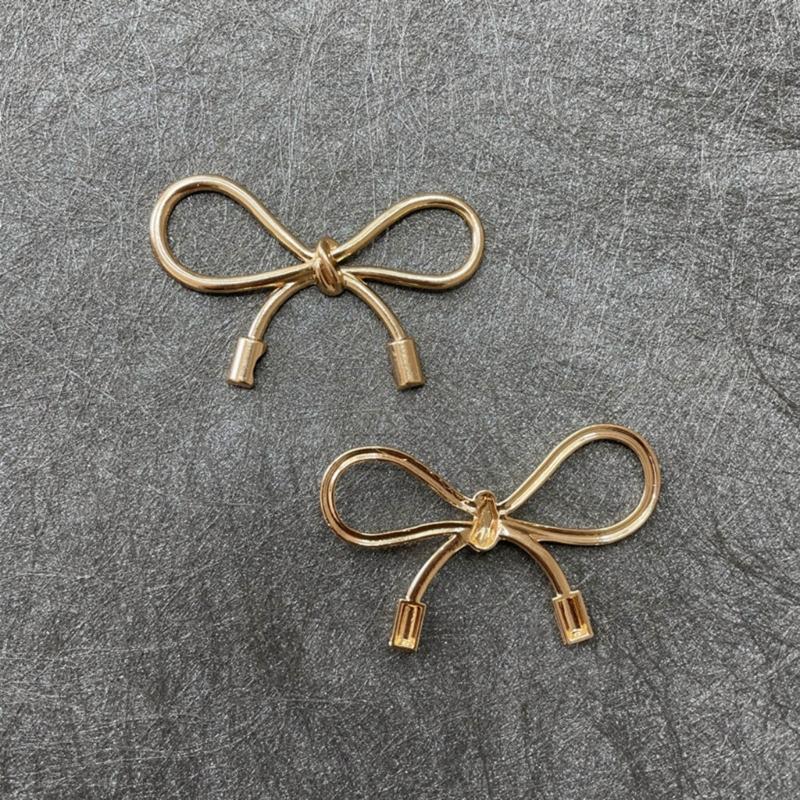 Элегантный золотой/серебряный бант, стильный аксессуар для рукоделия, металлические бабочки-узлы для поделок своими руками и украшения телефона