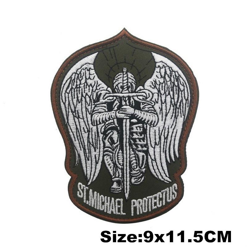 Значок SAINT MICHAEL PROTECT US, вышитые нашивки на крючках, военные тактические нашивки для одежды, нарукавные повязки для кепок, рюкзаков, знаки отличия, декоративные