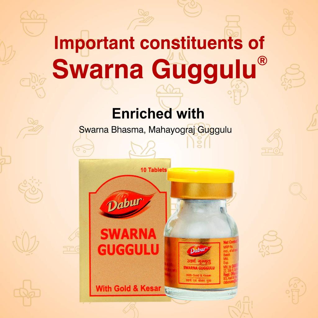 Сварна Гуггул (10 таб), Swarna Guggulu, Dabur
