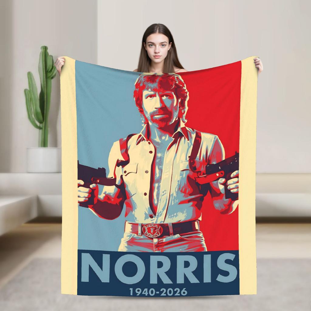 Norris Actor Vintage Poster Throw Blanket Soft Comfy Funny Blanket For Sofa Home Travel Flannel Bedspread Bed Cover
