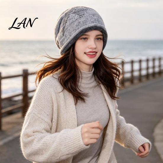 Slouchy Hat for Women Winter Hat, Retro Jacquard Star Knit Cap, Rolled Casual Outdoor Travel Edge, Warm Fashion Grunge Skiing Skating Snowboarding