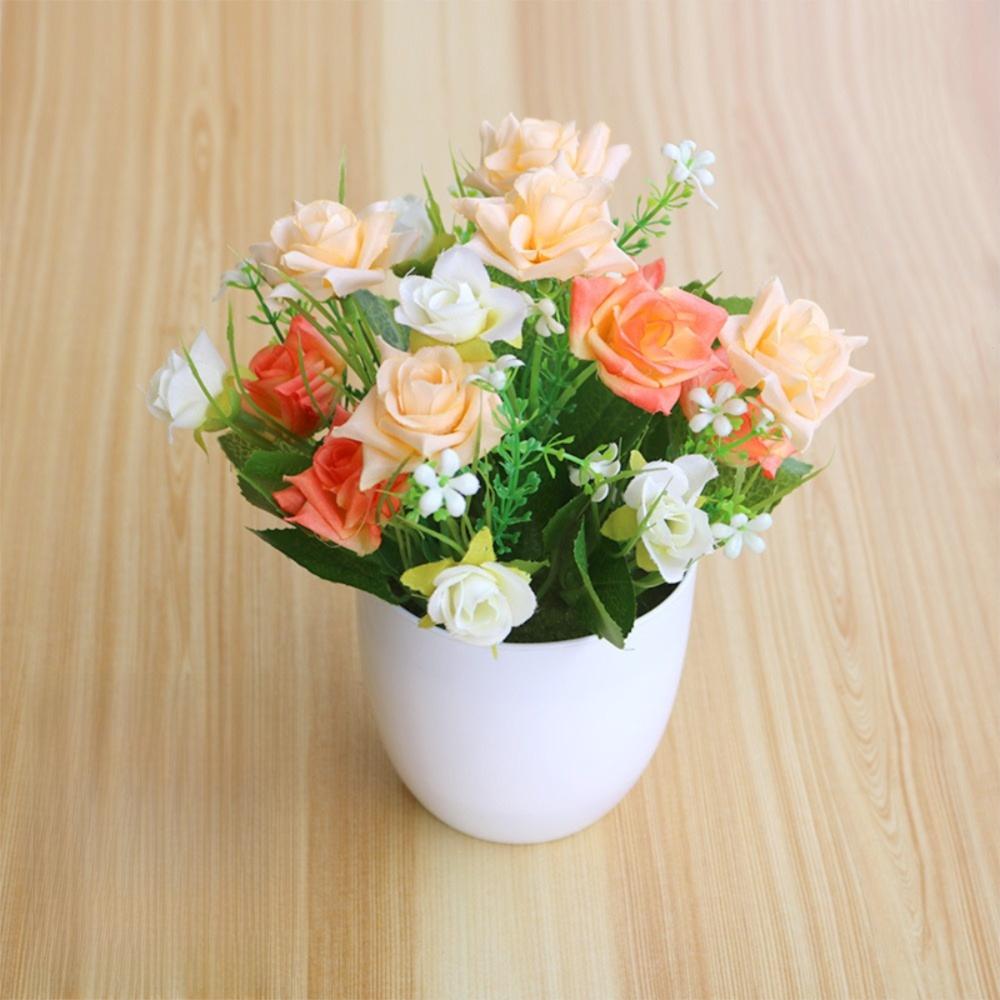Rose Artificial Potted Plant Plastic False Plants Ornament Potted Plant  Wedding Arrangement