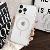 For iPhone 16 Pro Max Magnetic Case Acrylic TPU Clear Phone Back Cover