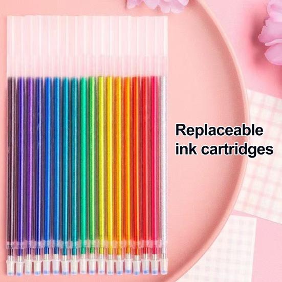 Highlighter Pen Set Transparent Body Multicolored Painting Pen with Glitter Sparkling Effect Smooth Metal Tip Ink Highlighter for Note Marking