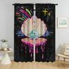 Shades Wave Sun Curtains for Bedroom Blackout Curtains 2 Pieces Partition Halloween Decoration Window Curtain Living Room Camera
