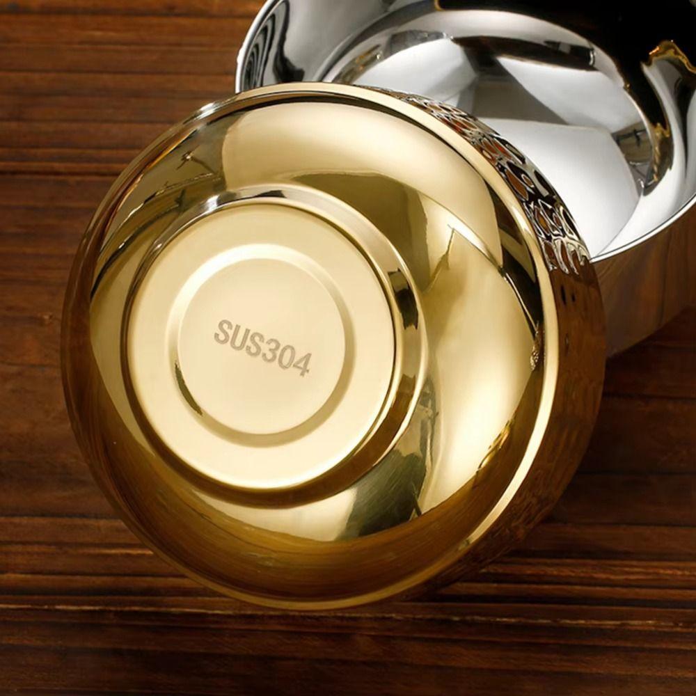 Hammer Pattern Children's Insulated Bowl Double Layer Stainless Steel Soup Bowl Kitchen Tableware