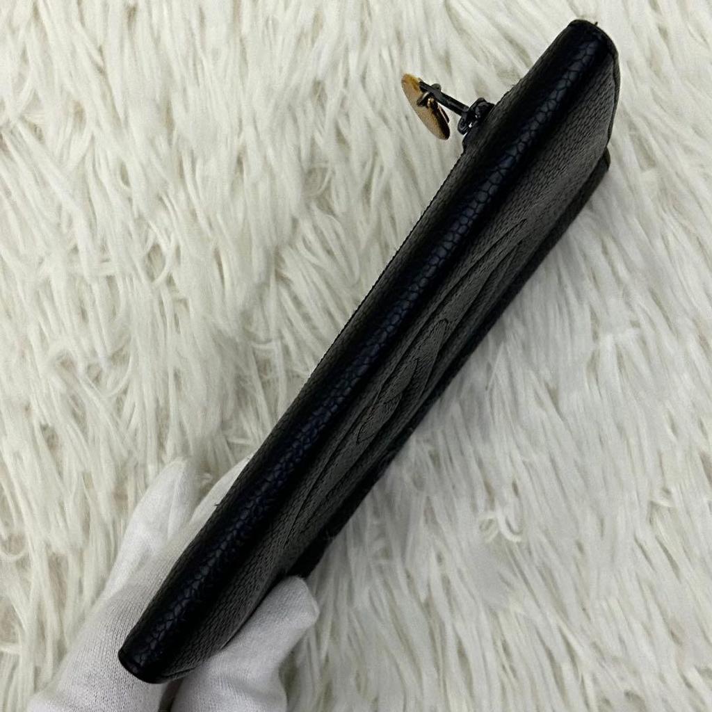 Used CHANEL Bi-fold wallet, Coco Mark, Caviar skin, Black