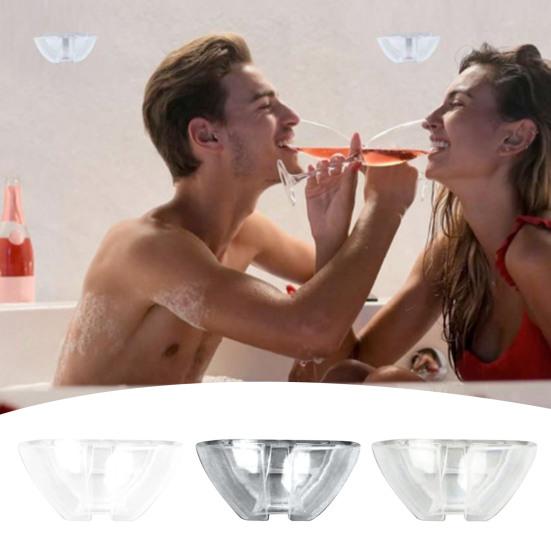 Настенный держатель для бокалов для вина, простой в использовании, защищенный от разливов дизайн, бесследный клей, стильный органайзер для ванной комнаты для чашек с красным вином