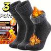 1/2/3/5 Pairs Thermal Socks for Men Black Socks for Extreme Cold Weather