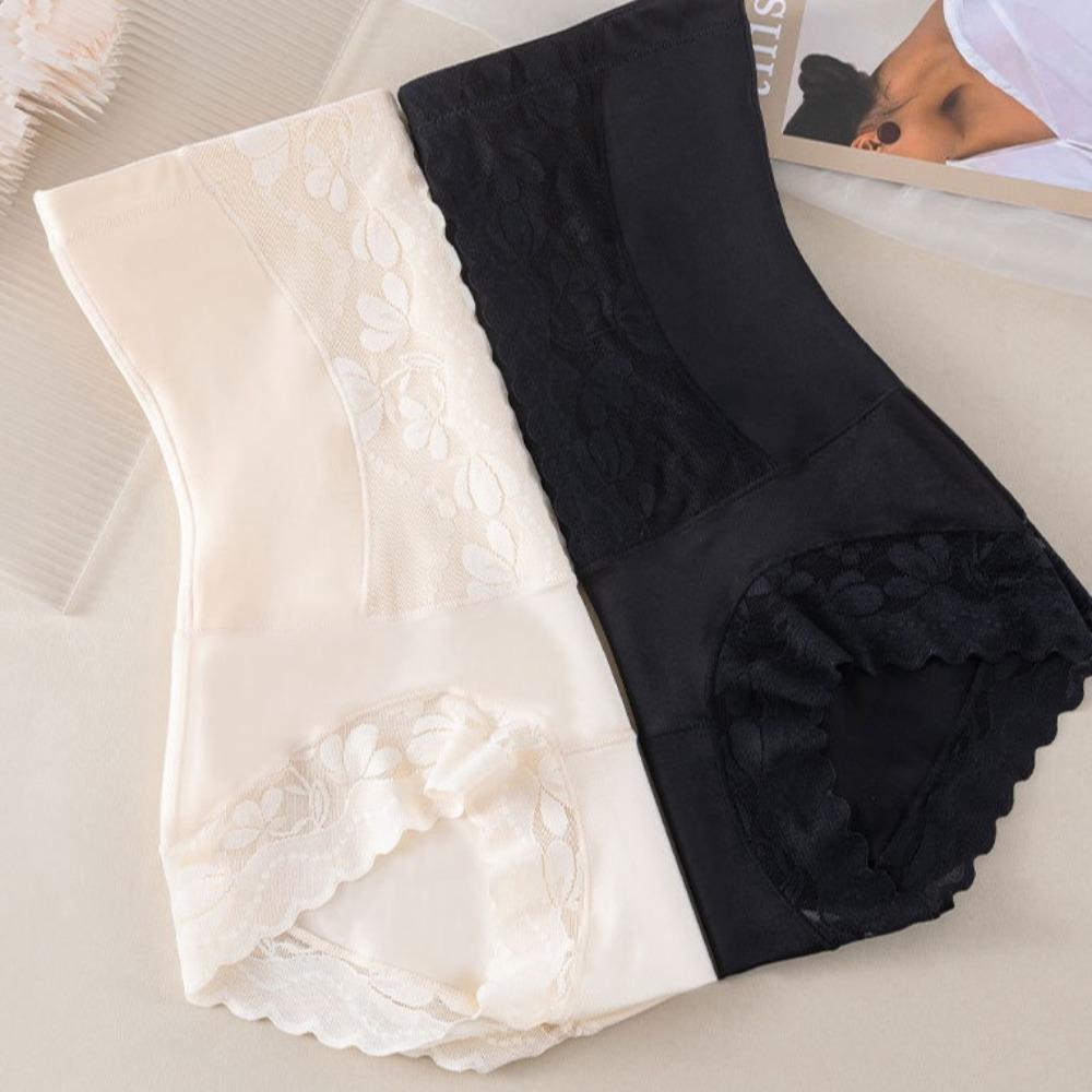 High Waist Lace Slimming Shapers Seamless Tummy Control Underwear Elastic Butt Lifter Briefs Women