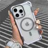 Armor Transparent Magnetic Wireless Charging For Magsafe Case for iPhone 14 11 12 13 15 Pro Max Shockproof Hybrid Bumper Cover