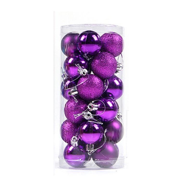 24 шт./Коробка Рождественские шары Рождественские елочные украшения Рождественские украшения для домашней вечеринки Рождественские подвесные подвески
