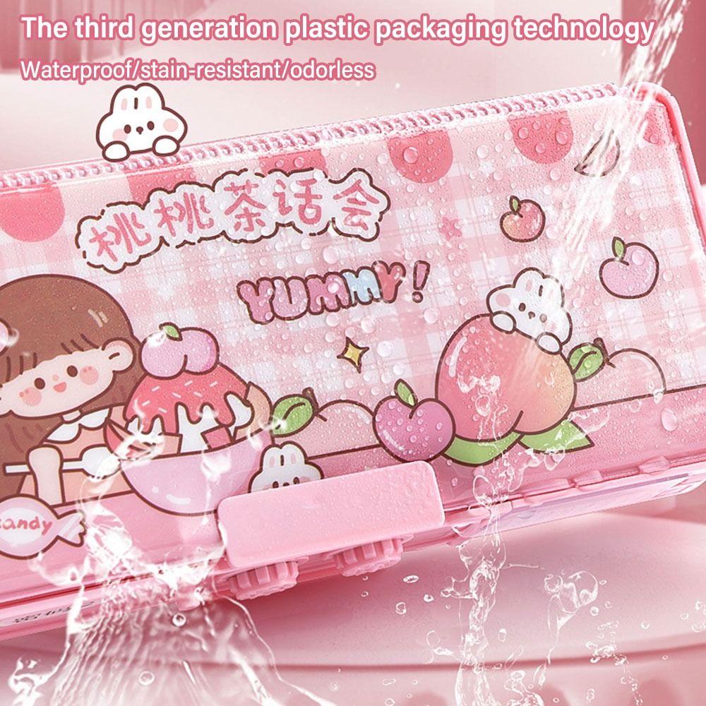 Double Layer Mechanism Pencil Box Astronaut Design Stationery Organizer Pencil Case  For Boys/Girls