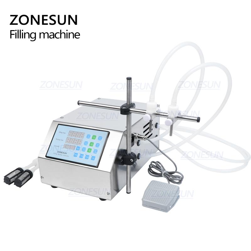 ZONESUN ZS-DPYT2P Double Head Semi Automatic Diaphragm Pump Liquid Filling Machine