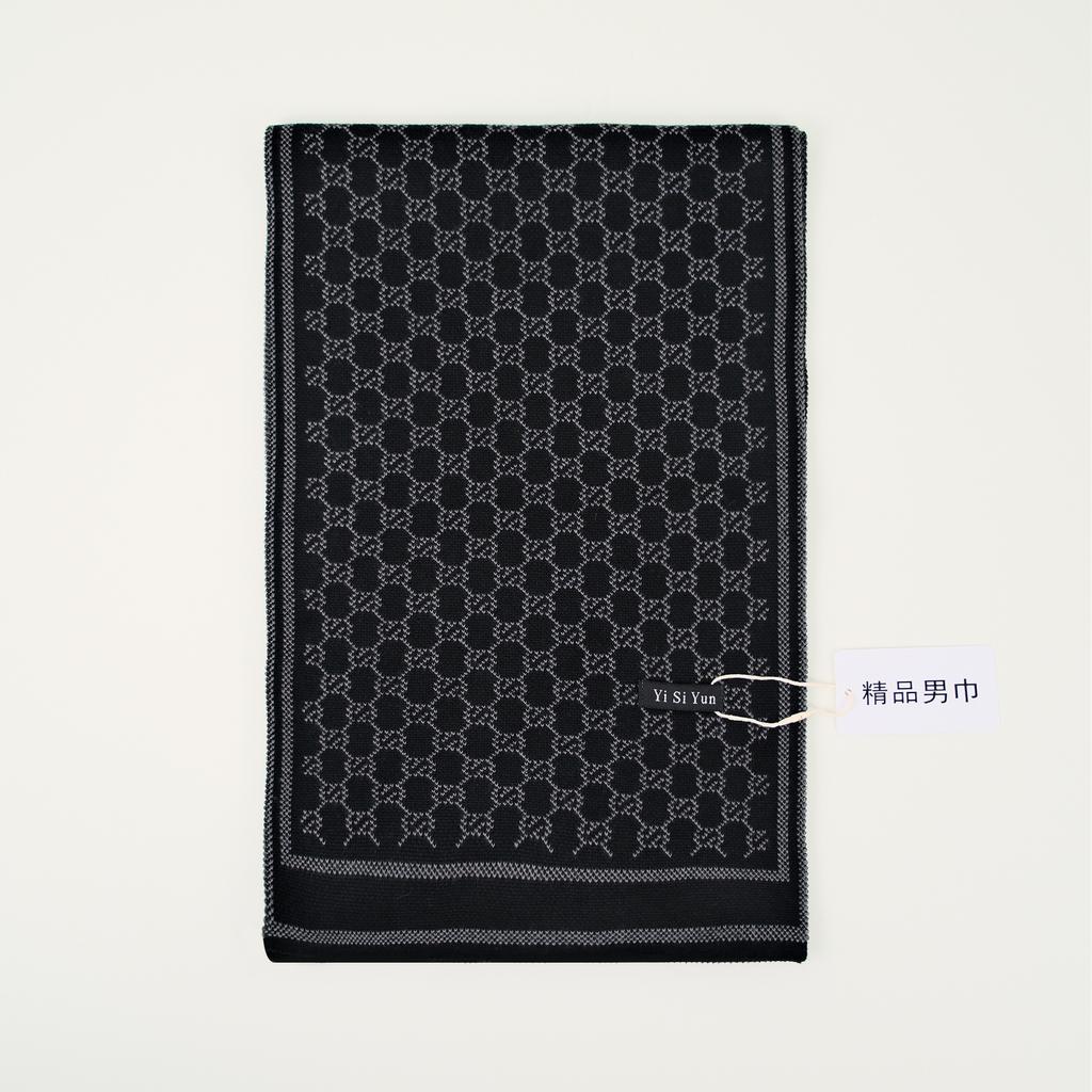 Men's Classic Winter Scarf Cashmere Feel Winter Scarves Long Formal Soft Scarf for Men Casual Scarves Luxuriously Plaid Scarf