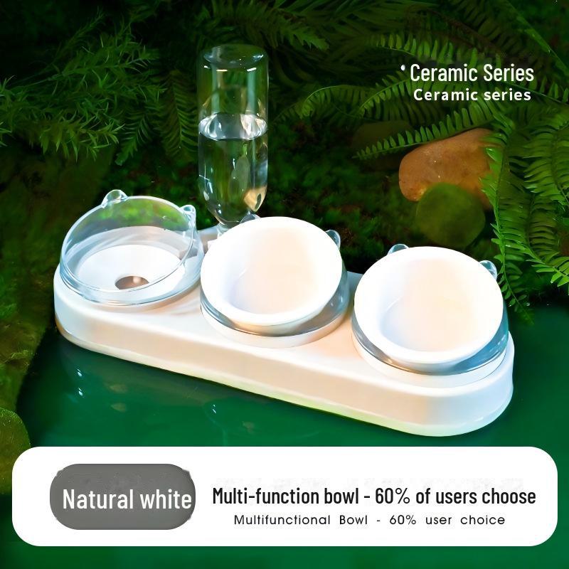 Эргономичная керамическая миска для кошек с автоматическим дозатором воды — защищает шею кошки