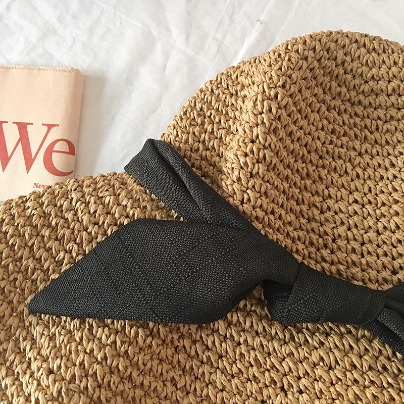 Соломенная шляпа ручной работы с бантом, женская летняя, маленькая, свежая, солнцезащитная шляпа для рыбалки, для путешествий, многофункциональная, солнцезащитная, для отпуска