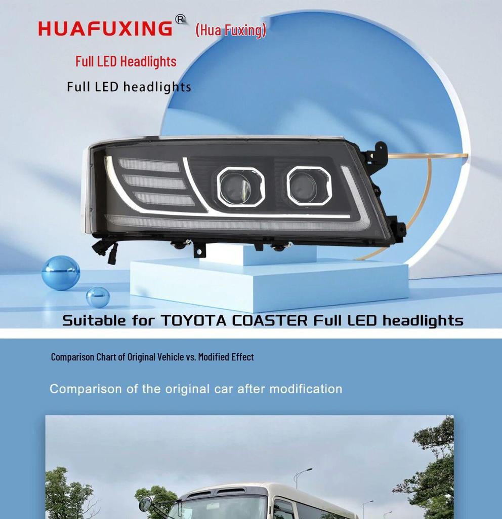 Светодиодные лазерные передние фары с двумя линзами для Toyota Coaster, JAC Bosston, Jinlv и Jiangling