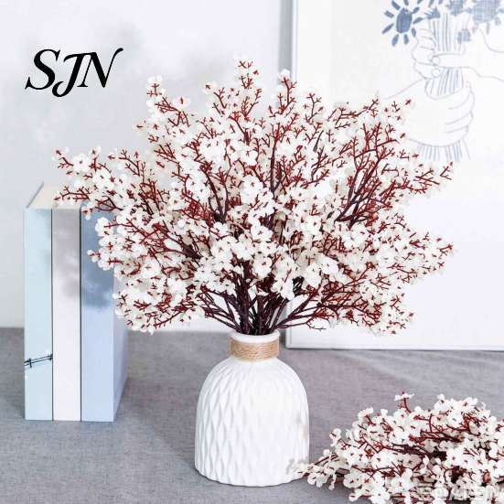Long Lasting Floral Displays 10Pcs Babys Breath Artificial Flowers, Real Touch Fake Silk Flowers No Maintenance Flower Bouquets for Home Indoor