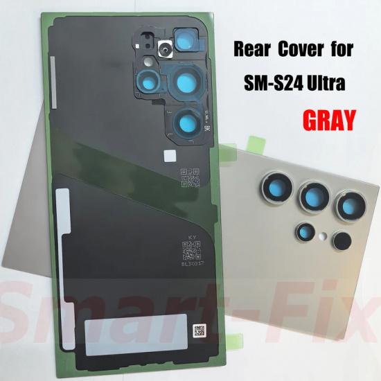 (новый)Задняя крышка аккумулятора OEM для SM-S24 Ultra 24ULTRA S24U 5G Стеклянная задняя крышка аккумулятора Задний корпус Задняя крышка