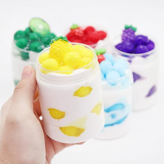 60/120ml Fruit Ice Cream Slime Mud Clay Craft Stress Reliever Sludge Kids Toy