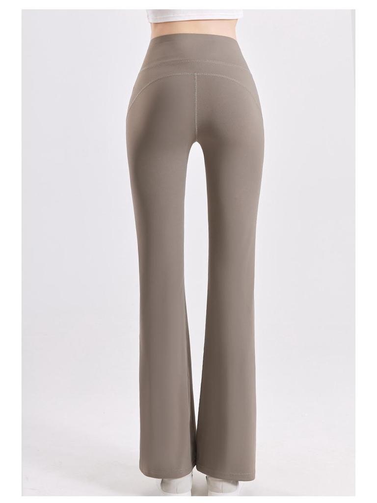 Брюки для йоги с микроклешем и высокой талией - Женские утягивающие, подтягивающие бедра, быстросохнущие фитнес-леггинсы бесшовного дизайна