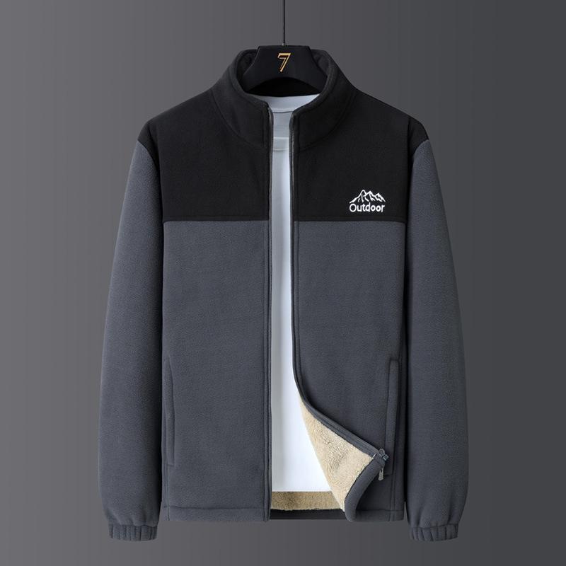 Большая флисовая куртка для мужчин, толстая ветрозащитная и теплая флисовая куртка для мужчин из овечьей шерсти