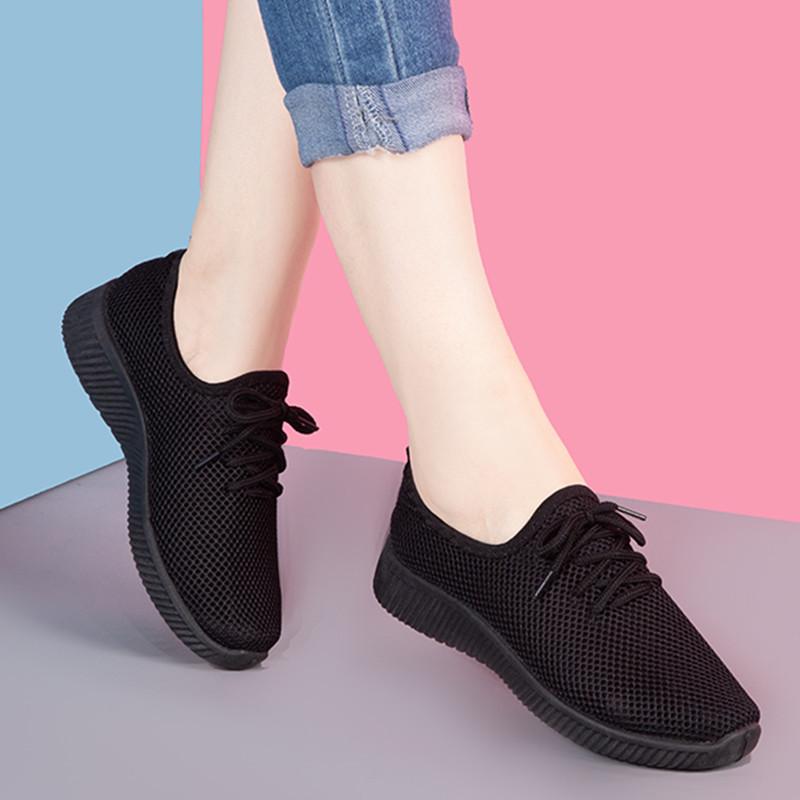 Летняя сетчатая обувь Женская дышащая сетчатая спортивная обувь Универсальная повседневная обувь Женские туфли с мягкой подошвой Одинарные туфли