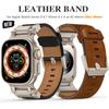 Leather Strap For Apple Watch Ultra 2 49mm 45mm 44mm WatchBand For iWatch Series 9 8 7 6 5 Se 4 42mm Men Bracelet Correa
