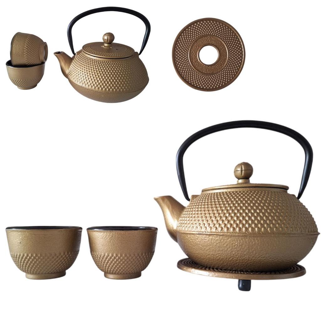 Kettle, Teapoon, Cast Iron Infuser 0.8L, Tea Set, 2 Cups, Coating