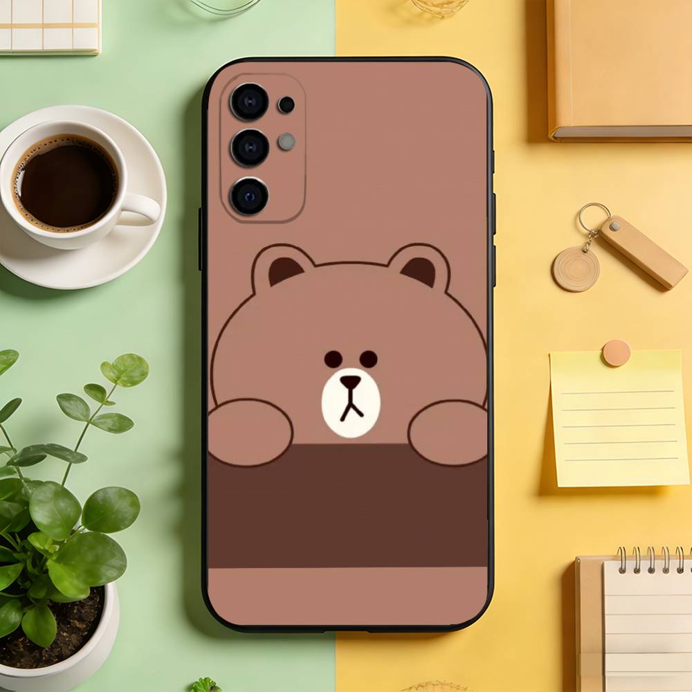 Cute little bear Phone Case For Samsung S25,S24,S21,S22,S23,S30,Ultra,S20,Plus,Fe,Soft Silicone Black Cover
