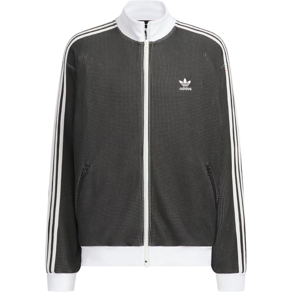 Adidas Originals Track Top Knit Logo Three Stripes Waffle Stand Collar Sports Loose Long Sleeve Jacket Men Jacket KC2619