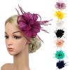 Feather Fascinators Womens Flower Hat for Cocktail Ball Wedding Headband