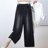 2025 Plus Size Autumn Women Jeans Pants Denim Female Elastic Basic Black High Waist Oversize Fashion New Pants 5XL