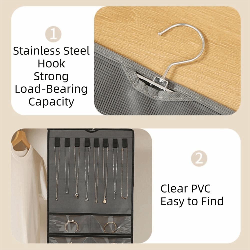 Non-woven Jewelry Storage Bag Foldable Hanging Storage Bag Women Jewelry Organizer Home Use