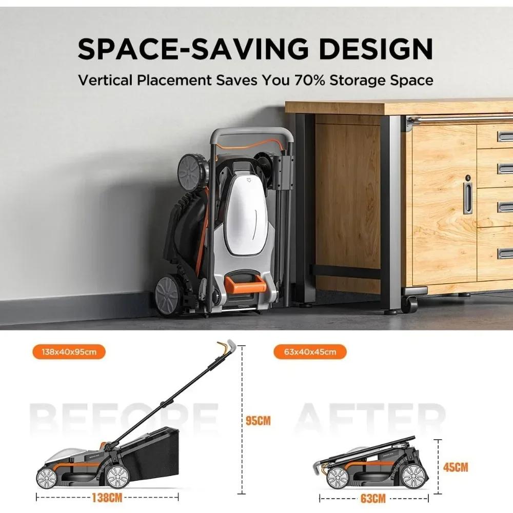 Газонокосилка, 13 дюймов, U20 Handy+ 20 В электрические газонокосилки для сада, 5 регулировок высоты, легкий вес, 4,0 Ач портативная газонокосилка